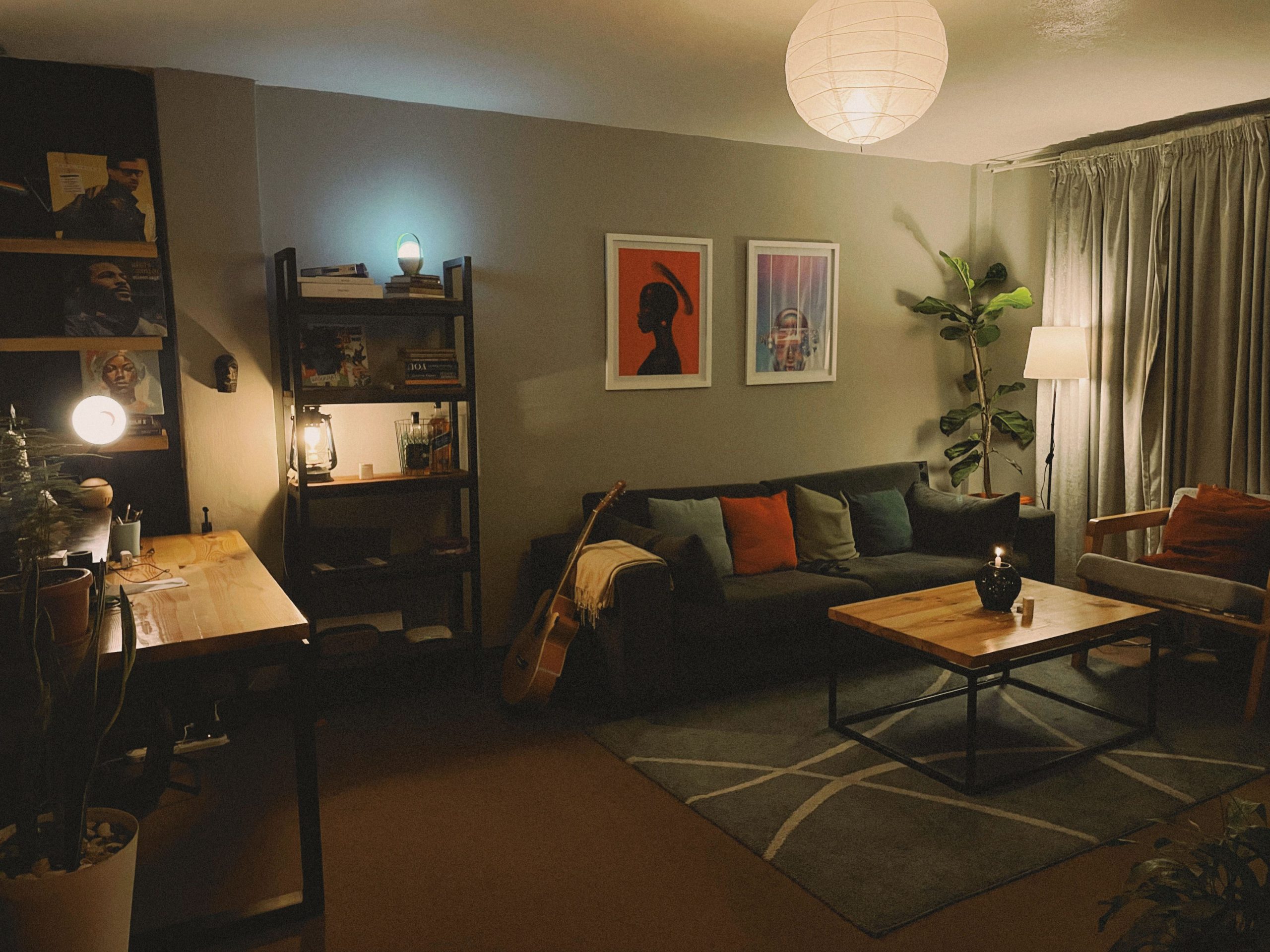 Smart home routines for beginners — a cozy living room with ambient lighting at night