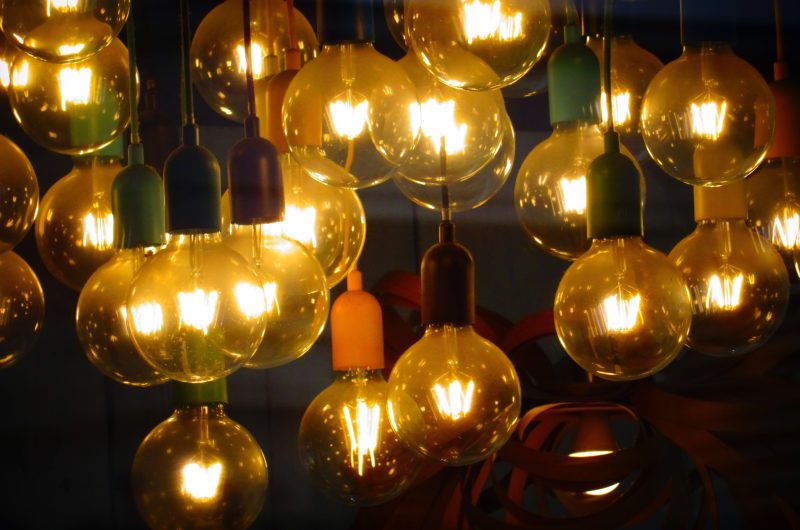 smart bulbs illuminating a room with warm light