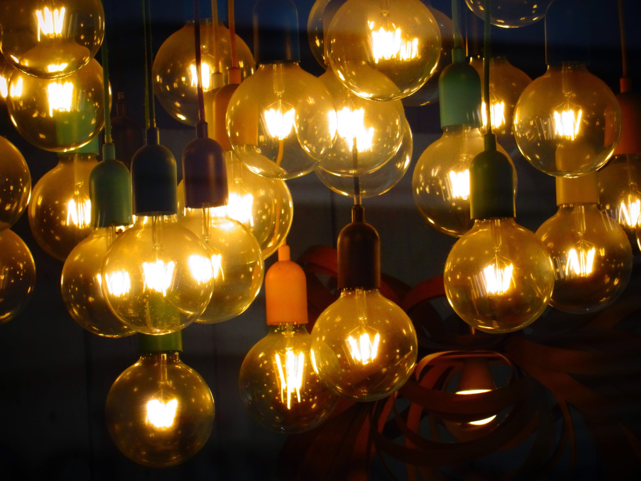 smart bulbs illuminating a room with warm light