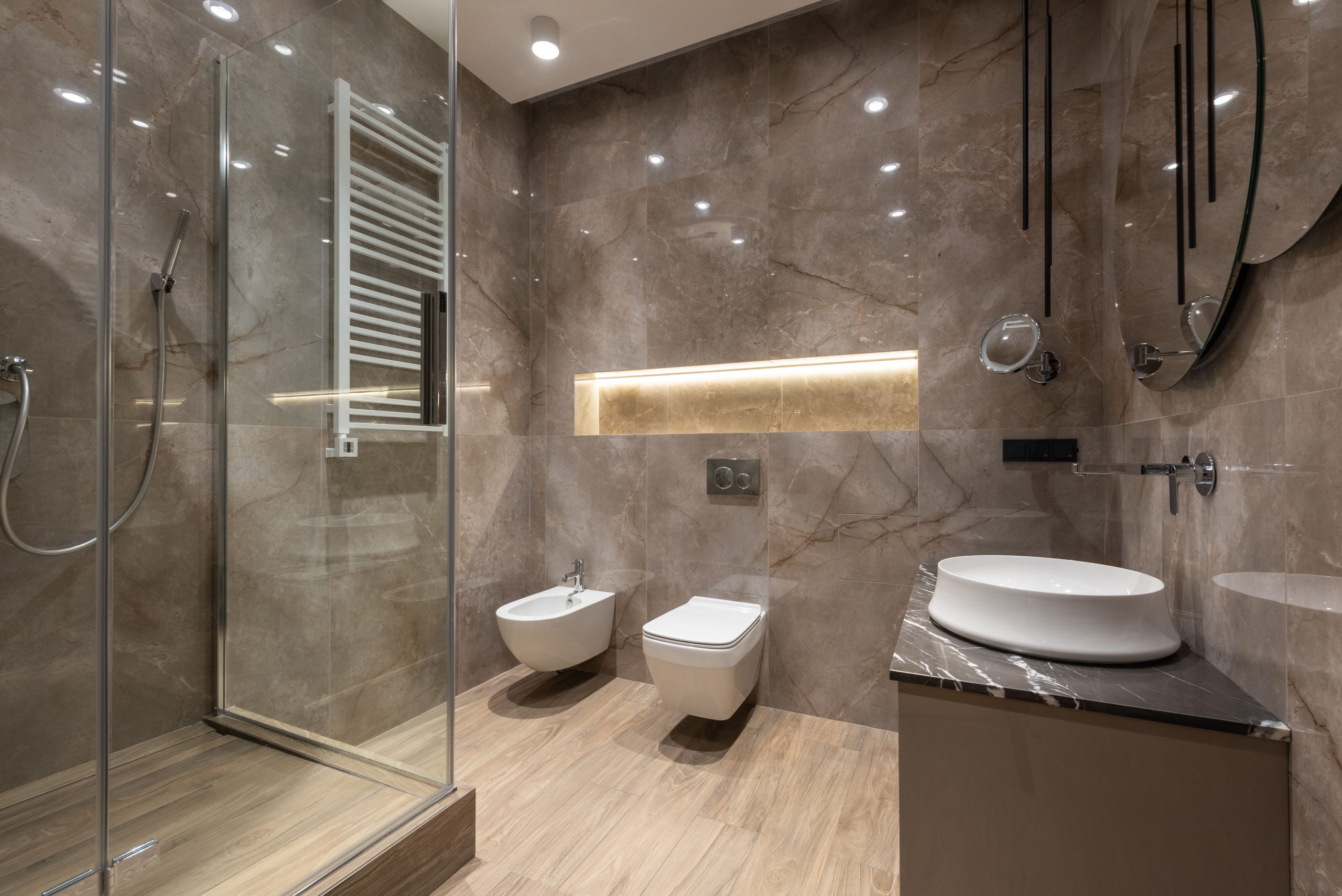 Bedroom with gradual warm light as part of a smart home morning routine